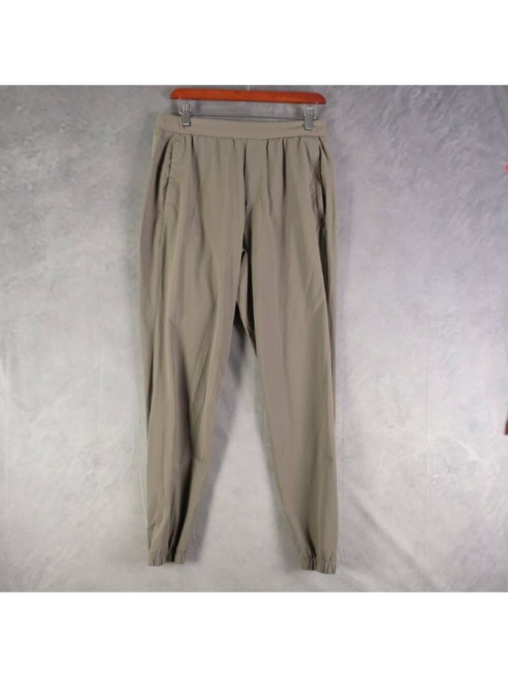 lululemon Surge Joggers Mens Medium Brown Gray Ankle Zip Reflective Nylon Rover